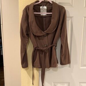 Nick & Mo Chocolate Brown Short Trench Coat with Belt